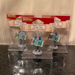 Lemax Christmas Village Miniature Figurine Bundle of 3